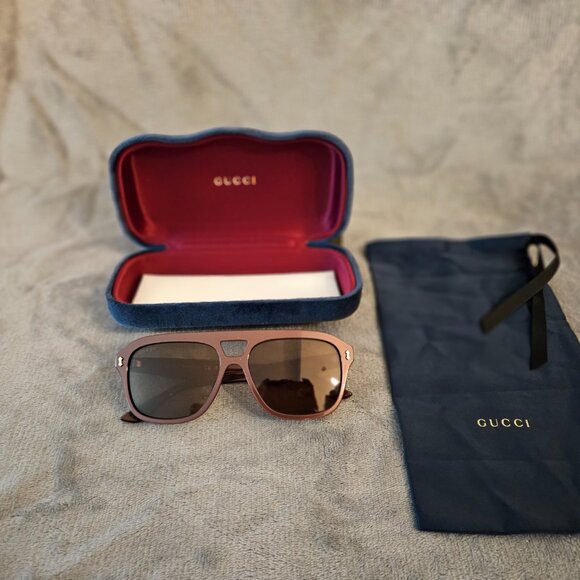 Gucci - Acetate Aviator Sunglasses GG1263S Burgundy